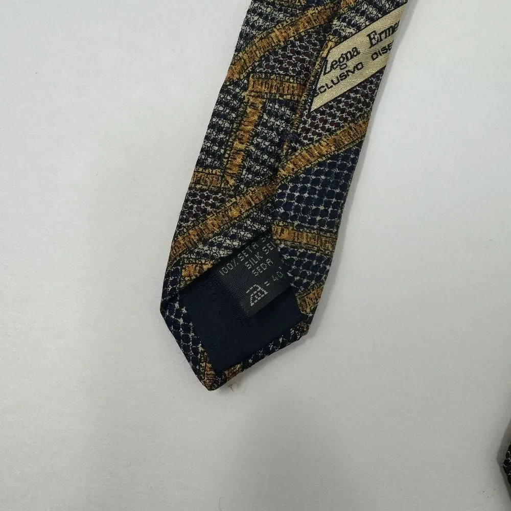 Ermenegildo Zegna Multicolor Geometric Triangle Silk Italy Tie‎ 59
